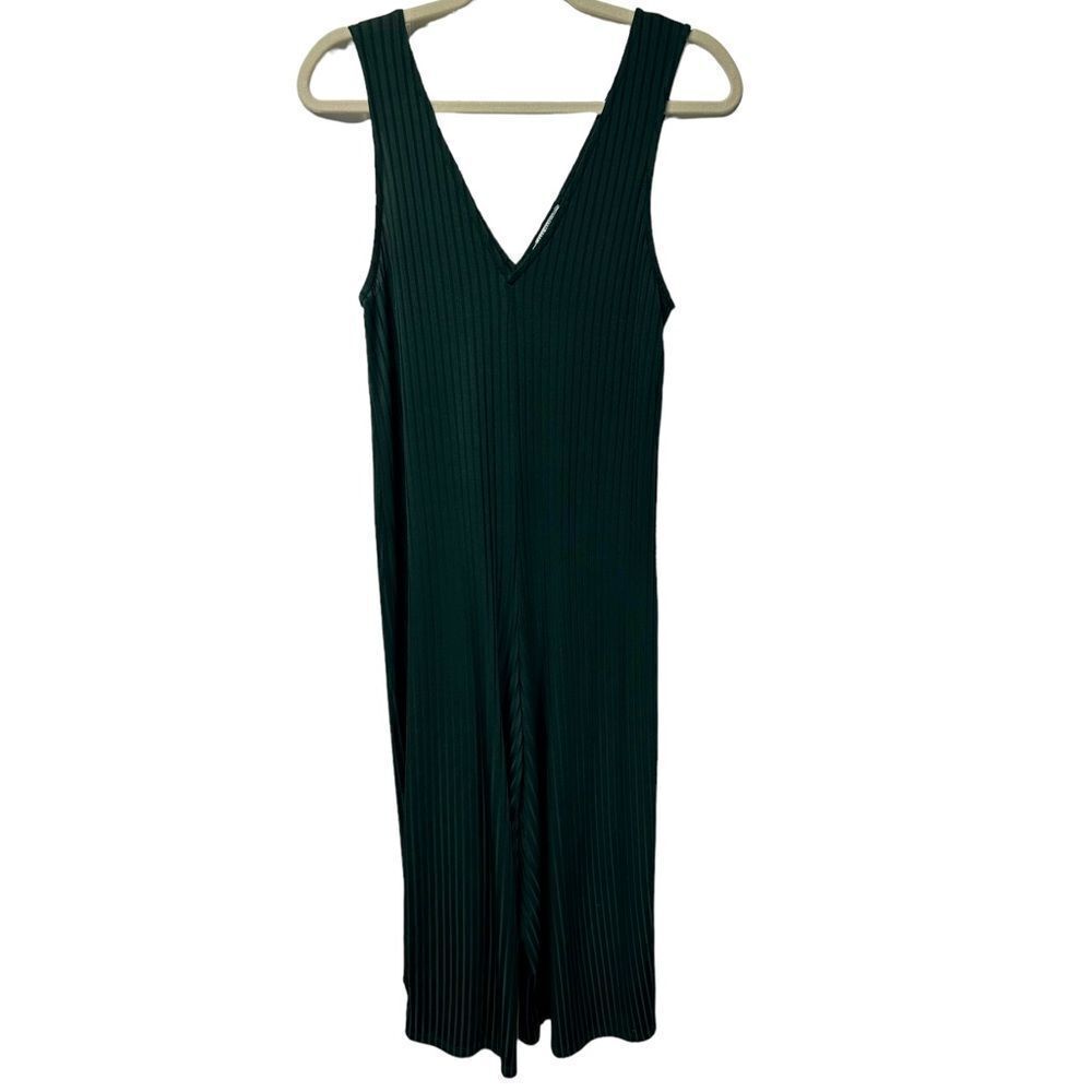 Zara Trafaluc Forest Dark Green Sleeveless Jumpsuit Romper V-neck One Piece